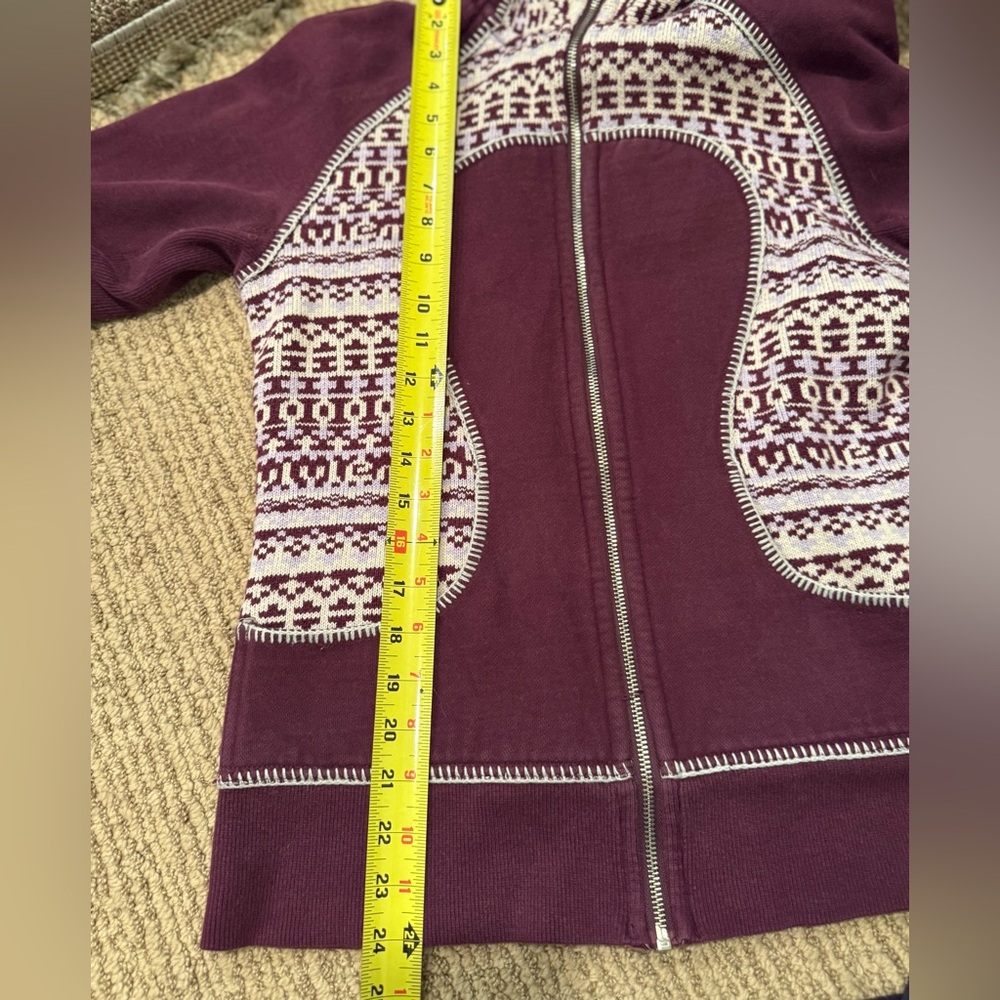 Special Edition Lululemon Scuba Hoodie Zip Up Sweatshirt 6 Plum Purple Fair Isle - Picture 7 of 11